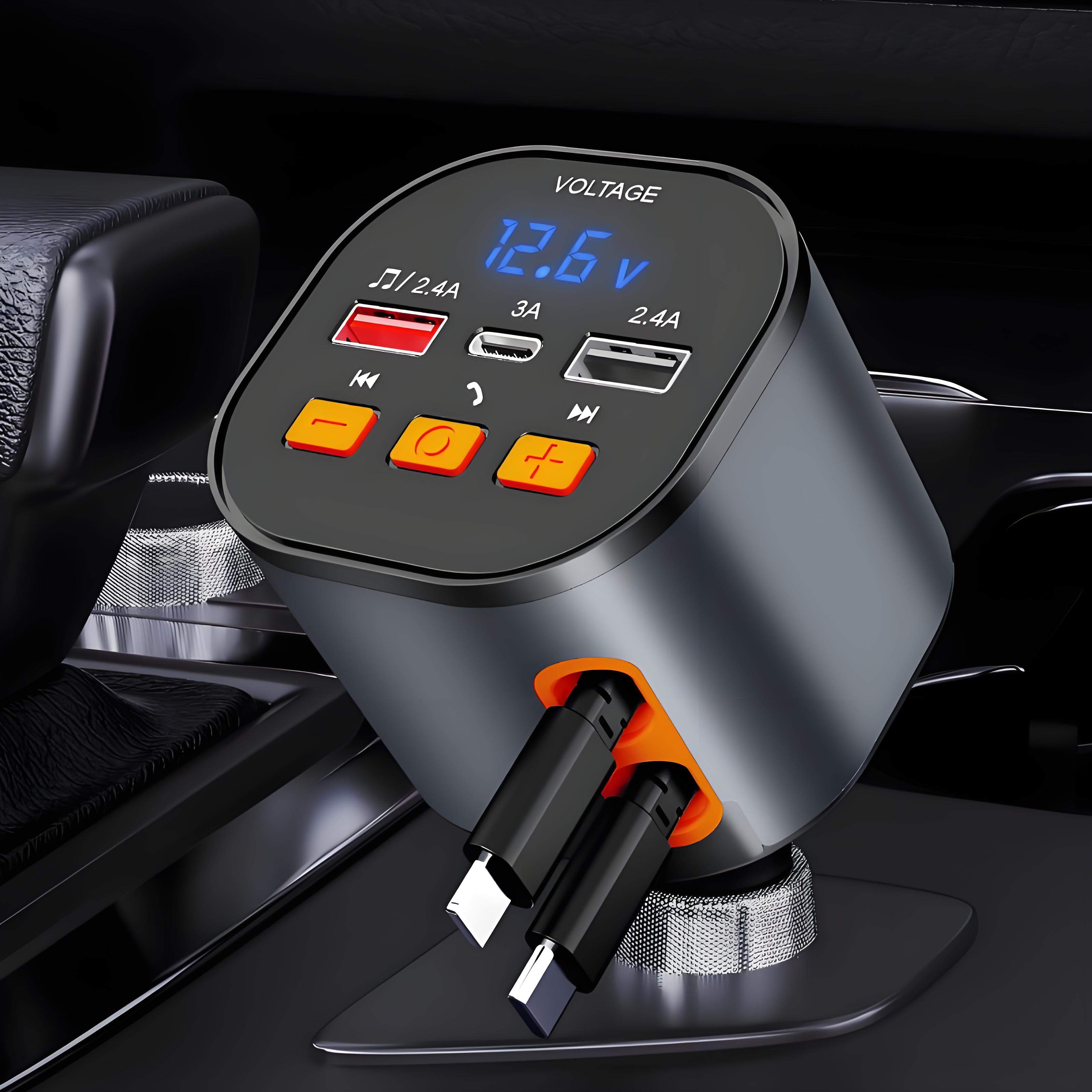 <strong>PT21 81W PD Car Charger with Bluetooth 5.3, FM Transmitter, Hands-Free Calling, MP3 Player</strong>
